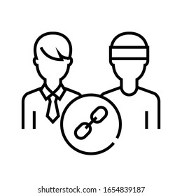 Catching spy line icon, concept sign, outline vector illustration, linear symbol.