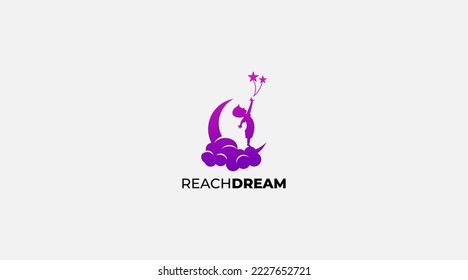 Catching the stars Child Dream logo design