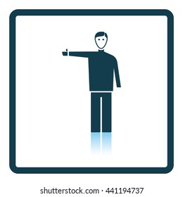 Catching taxi icon. Shadow reflection design. Vector illustration.
