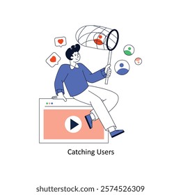 Catching Users Flat Style Design Vector illustration. Stock illustration