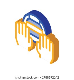 Catching Volleyball Ball Icon Vector. Isometric Catching Volleyball Ball sign. color isolated symbol illustration