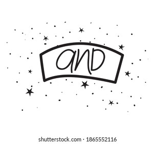 and catchword on little stars vector illustration design