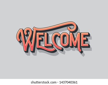 Catchword vector lettering typography welcome