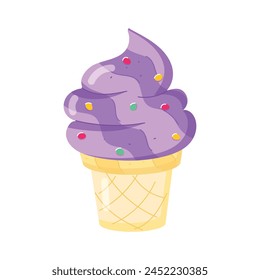 A catchy flat sticker of waffle cone
