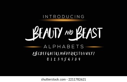 Catchy handwritten modern vector brush letter set for quotes, apparel, branding, packaging