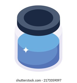 A catchy isometric icon of paint pot 