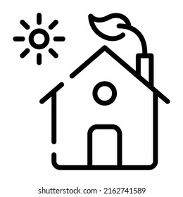 Ein eingängiges lineares Symbol für Öko-Haus 

