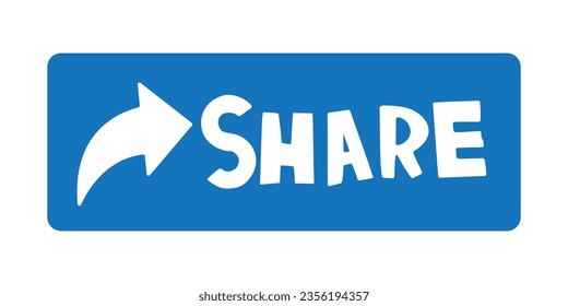 A catchy Share button with catchy letters and a white arrow.