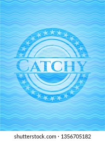 Catchy water representation emblem.