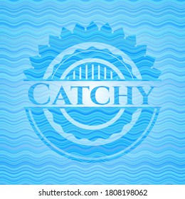 Catchy water wave badge. Vector Illustration. Detailed. 