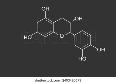 Fórmula química esquelética molecular catecular