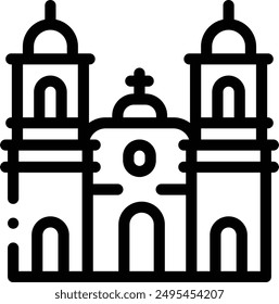 catedral de trujillo icon. Thin Linear Style Design Isolated On White Background