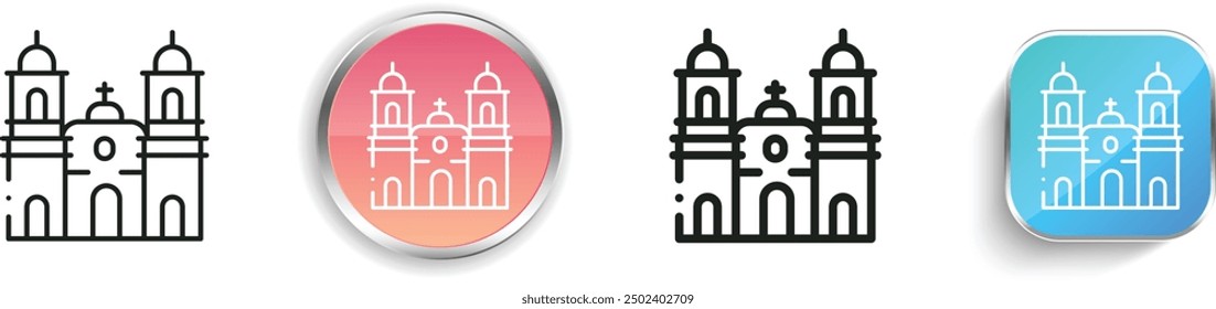 catedral de trujillo icon. Thin Linear, Regular and Button Style Design Isolated On White Background