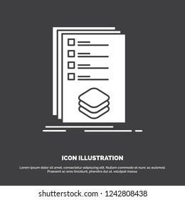 Categories, check, list, listing, mark Icon. glyph vector symbol for UI and UX, website or mobile application