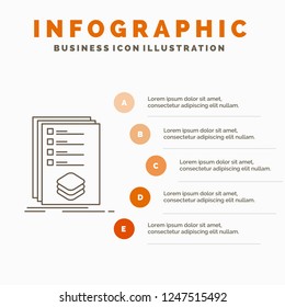 Categories, check, list, listing, mark Infographics Template for Website and Presentation. Line Gray icon with Orange infographic style vector illustration