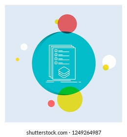 Categories, check, list, listing, mark White Line Icon colorful Circle Background