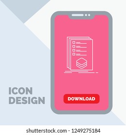 Categories, check, list, listing, mark Line Icon in Mobile for Download Page