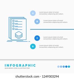 Categories, check, list, listing, mark Infographics Template for Website and Presentation. Line Blue icon infographic style vector illustration