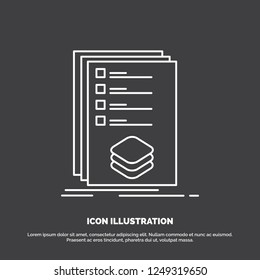 Categories, check, list, listing, mark Icon. Line vector symbol for UI and UX, website or mobile application