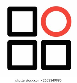 ícone de cor da linha das categorias vetor editável