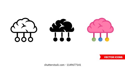 Categorization sorting classification icon of 3 types: color, black and white, outline. Isolated vector sign symbol.