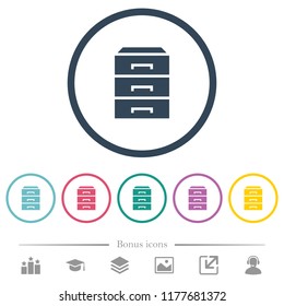 Categorize Flat Color Icons In Round Outlines. 6 Bonus Icons Included.