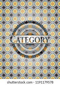 Category arabic badge background. Arabesque decoration.