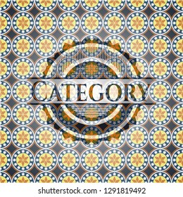 Category arabic style badge. Arabesque decoration.