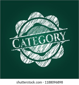 Category chalk emblem written on a blackboard