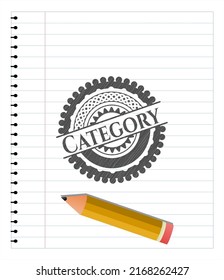 Category drawn in pencil. Vector Illustration. Detailed. 