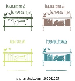The category "Engineering & Transportation".  Silhouette of one line. .  The image is well suited for stencil or stamp in scrapbooking.