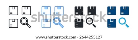 Category Icon Set Multiple Style. Design In Outline, Blue, Glyph, Dual Tone