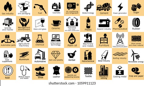Category Industry Icon Set Of The World