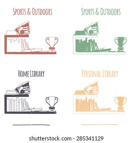 The category of "Sports & Outdoors". Silhouette of one line. .  The image is well suited for stencil or stamp in scrapbooking.