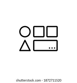 estilo de línea de icono del vector de categoría. Perfecto para sitio web, aplicación, comercio, presentación, logotipo y más. icono de contorno simple, delgado y moderno