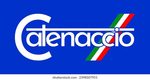 Catenaccio text typography vector illustration.
Catenaccio is a tactical system in football that prioritizes strength and defense.