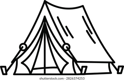 Catenary Cut Camping Tent Icon With Inward Curving Ridgelines and High Tension Guy Out Points for Wind Stability