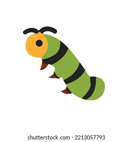 Catepillar bug cute green emoji vector illustration