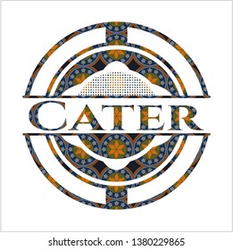 Cater arabic style emblem. Arabesque decoration.