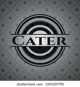 Cater black emblem. Vector Illustration. Detailed.