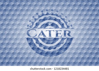 Cater blue polygonal emblem.