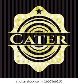 Cater gold badge or emblem. Vector Illustration. Detailed.
