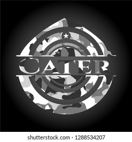 Cater on grey camouflage texture
