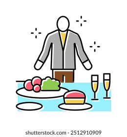 caterer business color icon vector. caterer business sign. isolated symbol illustration
