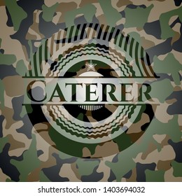 Caterer camouflage emblem. Vector Illustration. Detailed.
