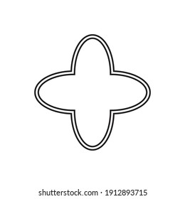 ilustración vectorial de forma de caterfoil en fondo blanco