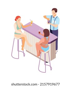 isometrische Catering- und Bankettzusammensetzung mit isolierten menschlichen Zeichen auf unscharfem Hintergrund, Vektorgrafik