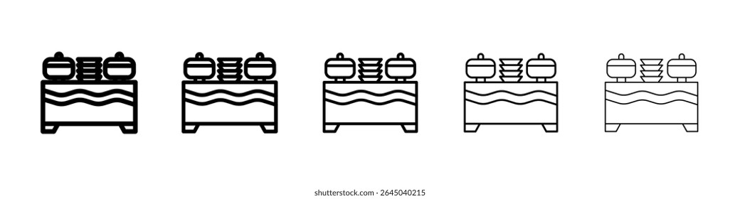 Catering buffet icon filled flat sign concept for web design.