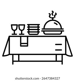 Catering ícone de buffet conjunto sinal