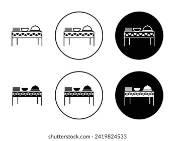 Catering Buffet vector illustration set. Banquet Party Food sign in suitable for apps and websites UI design style.